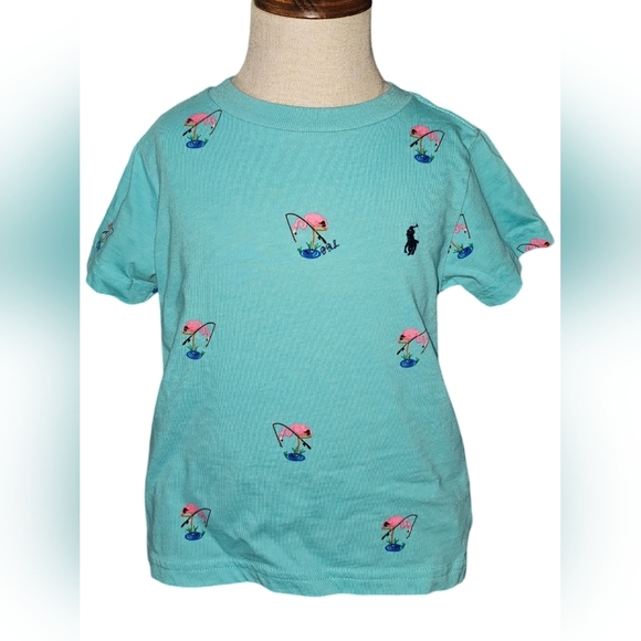 Ralph Lauren Toddler Boys Flamingo Print Cotton Jersey T-Shirt Sz 2T EUC - Picture 3 of 8